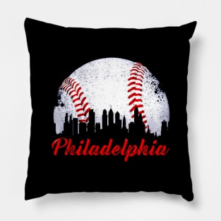 Philadelphia Downtown Baseball Philly Skyline Pillow