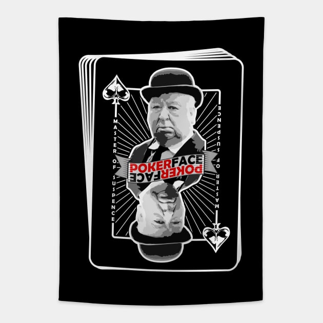 HITCHCOCK - POKERFACE - DECK OF PLAYING CARDS Tapestry by kooldsignsflix@gmail.com