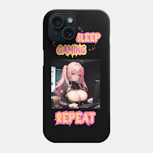 Eat Sleep Gaming Repeat Anime Girl Phone Case