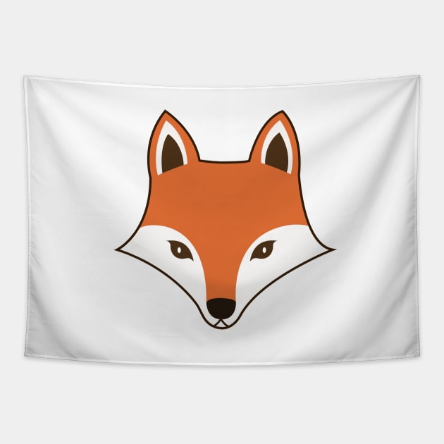 Scandinavian Style Fox Face Tapestry by NataliePaskell