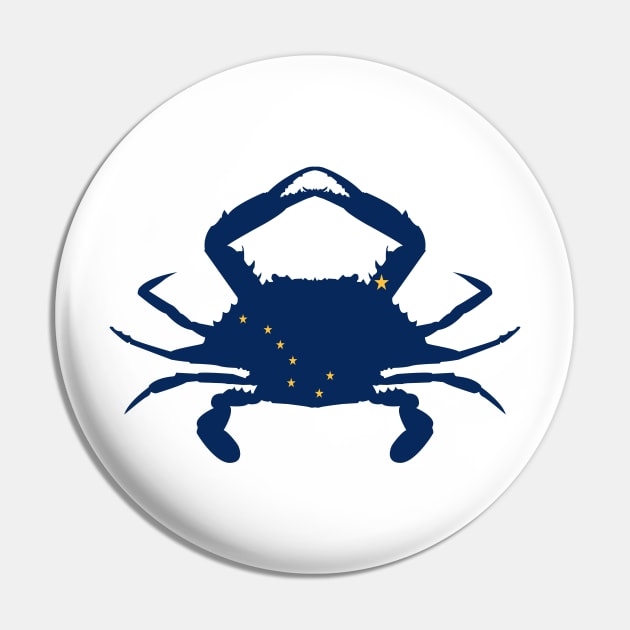 Alaska Crab Flag Pin by Wickedcartoons