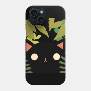 Black Cat win the Forest Design | Handmade Illustration | Kawaii Christmas Present | By Atelier Serakara Phone Case