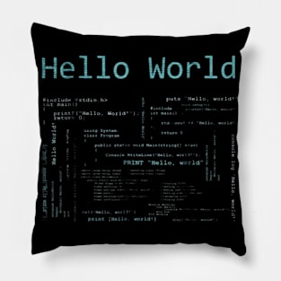 Hello World Computer Programming Pillow