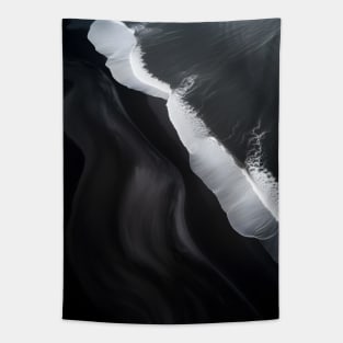 Black Sand White Waves - Iceland Minimalist Tapestry