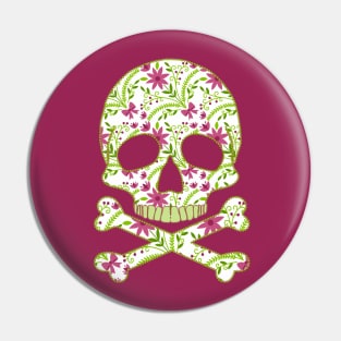 Skull with Flowers Pin