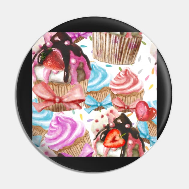 Cupcake White Background Pin by ArtInPi