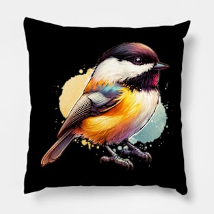 Watercolor Carolina Chickadee Pillow