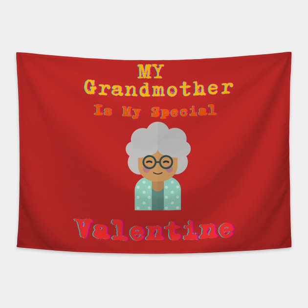 Grandma's Love T-shirt: Embrace Grandma's Warmth and Affection on Valentine's Day Tapestry by Oasis Designs