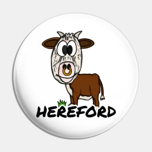 Hereford Cattle Livestock Farmer Texas Herefordshire Funny Pin