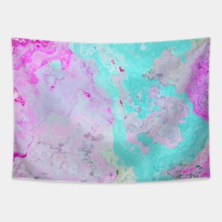 Girly Watercolor Acrylic Fluid Pour Tapestry