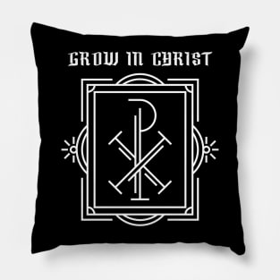 Grow in Christ Chi Rho Christogram Pillow