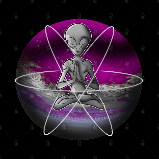 Purple Alien Yoga by Trendy Black Sheep