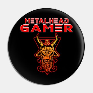 Metalhead Gamer Baphomet Red Pin