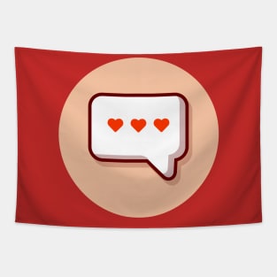 Speech Bubble Love Cartoon Vector Icon Illustration (2) Tapestry