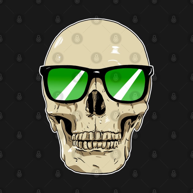 Skull Wearing Sunglasses Green Lenses by Black Snow Comics