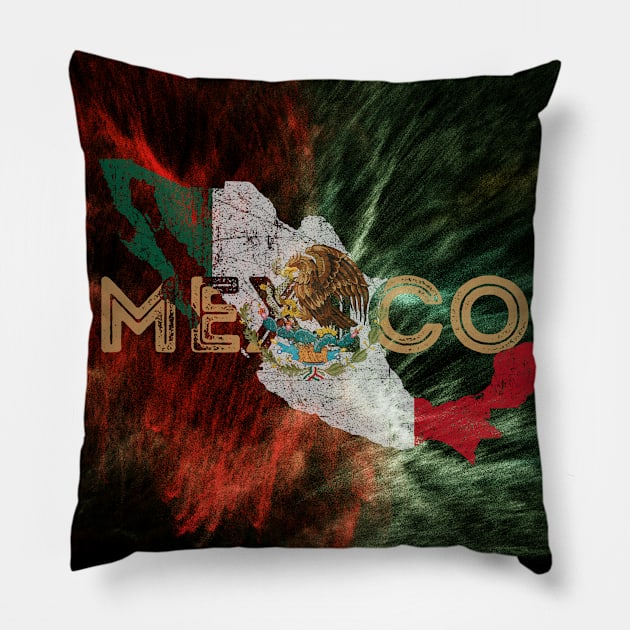 Stardust Mexico Map and Flag Souvenir Pillow by Family Heritage Gifts