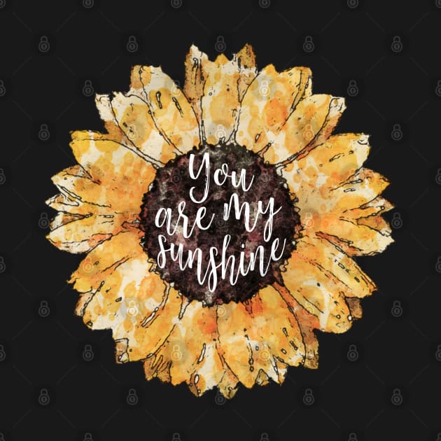 Sunflowers watercolor, you are my sunshine by Collagedream