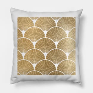 Art Deco elegance - golden fan II Pillow