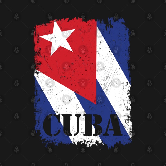 Cuban Flag With Cuba, Distressed by NuttyShirt