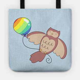 Rainbow Balloon Owl Tote