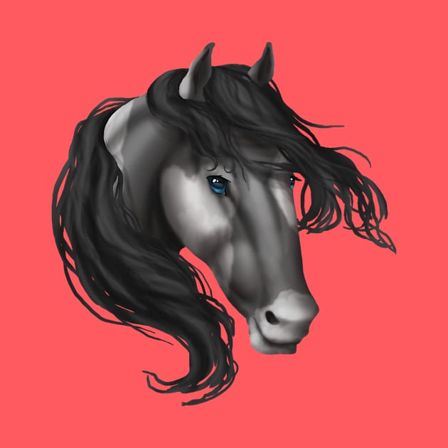 Horse Head - Gray Paint by FalconArt