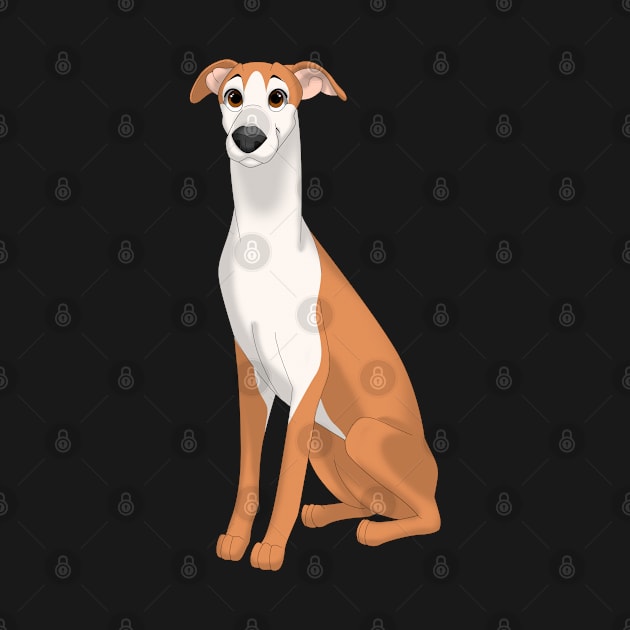 Red & White Whippet Dog by millersye