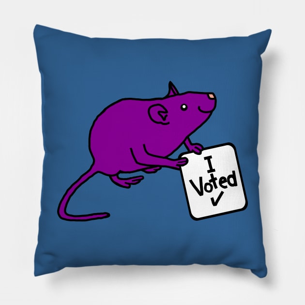 Purple Rat says he Voted Pillow by ellenhenryart