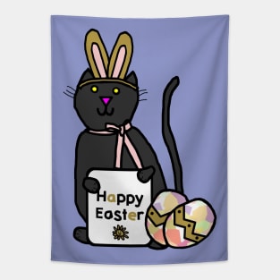 Happy Easter Bunny Ears Cat Tapestry