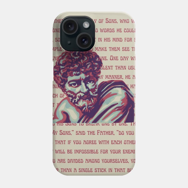 Aesop Portrait and Quote Phone Case by Slightly Unhinged