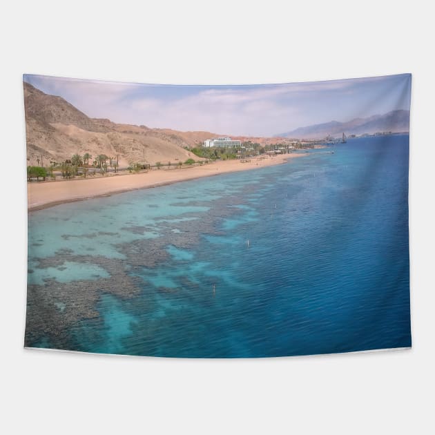 Israel, Eilat. Coral Beach Tapestry by UltraQuirky