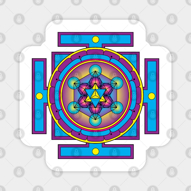 Metatron's Cube Merkaba Mandala Magnet by GalacticMantra