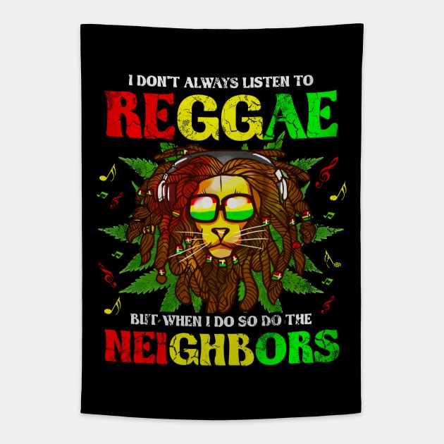 Reggae Music Lion Funny Quotes Humor Sayings Tapestry by E