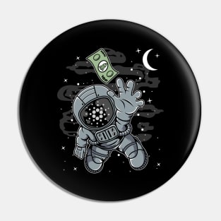 Astronaut Reaching Cardano ADA Coin To The Moon Crypto Token Cryptocurrency Blockchain Wallet Birthday Gift For Men Women Kids Pin