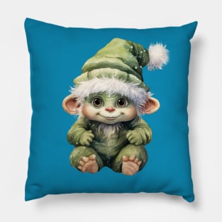 Cute Watercolour Grinch Pillow