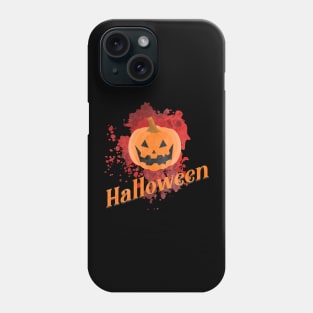 Halloween pumpkin with blood in the background Phone Case