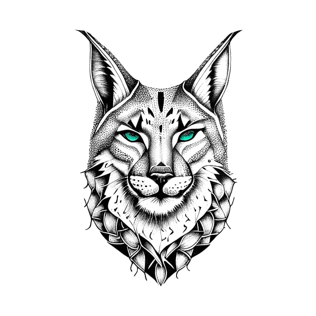 Lynx Wild Animal Nature Illustration Art Tattoo by Cubebox