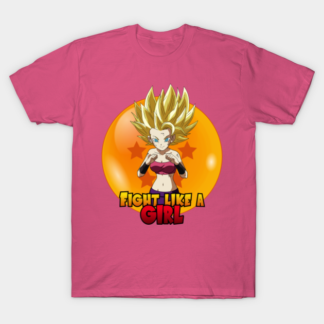 Caulifla Fight Like A Girl 5 Star Dragon Ball Background Dragonball T Shirt Teepublic
