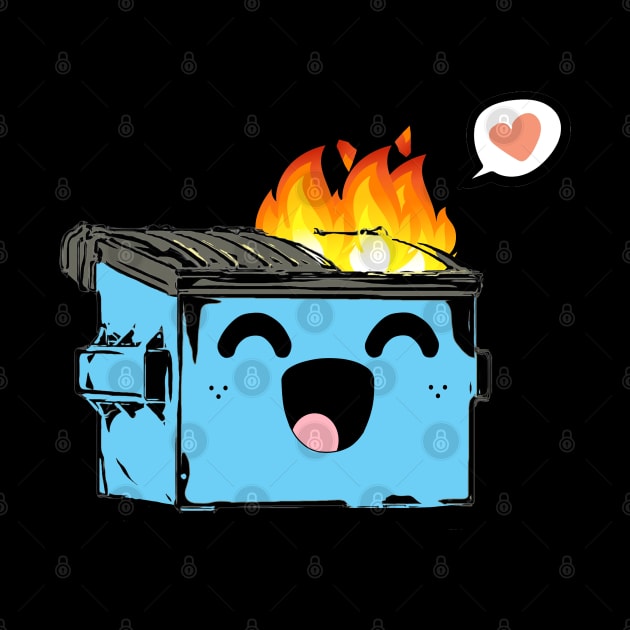 Kawaii Cute Dumpster Fire Love by aaallsmiles