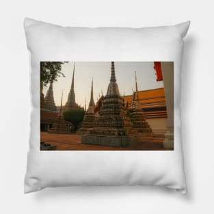 A first group of small stupa at Phra Chedi Rai in Wat Pho temple complex, Bangkok Pillow