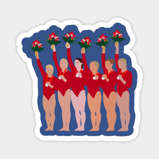 2008 Women’s Gymnastics Team Magnet by GrellenDraws