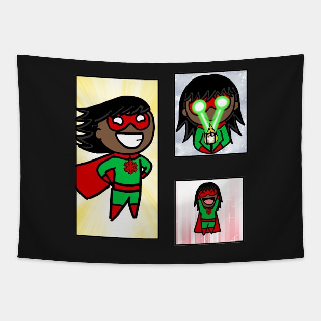 Christmas Superhero Sticker Pack Tapestry by dogbone42