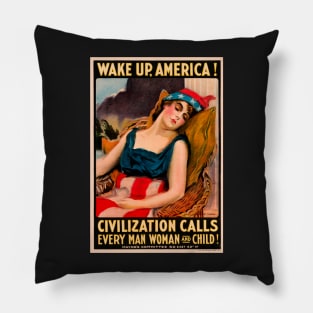 Restored WWI Propaganda Poster Print from the USA Pillow