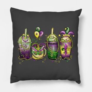 Drink up Mardi Gras Pillow