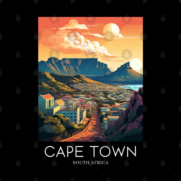 A Pop Art Travel Print of Cape Town - South Africa by Studio Red Koala