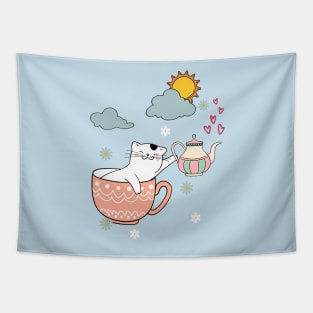 Tea Makes The Grey Clouds Go Away Tapestry