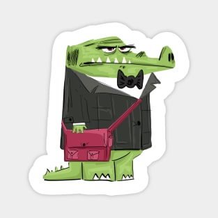 Cute crocodile in lazy pose, kids t-shirt design Magnet