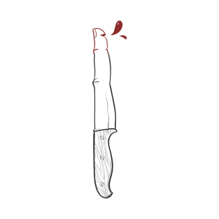 Knife, white T-Shirt