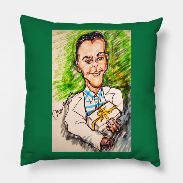 Tom Hanks Forrest Gump Chocolate Box Pillow by TheArtQueenOfMichigan 