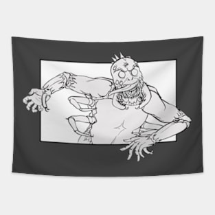 Spider Monster Comic Book Creature Line Art Tapestry