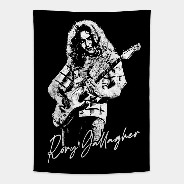 Rory Gallagher / Vintage Look Fanart Design Tapestry by DankFutura